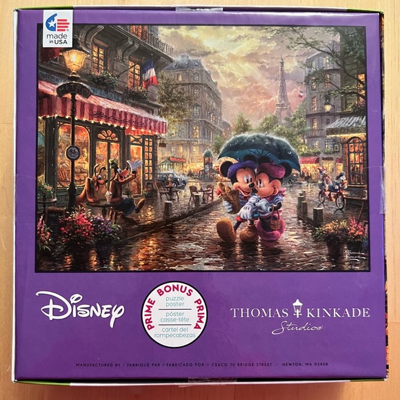 Thomas Kincaid Disney “Mickey and Minnie in Paris” 750-pc Puzzle - Picture 3 of 5